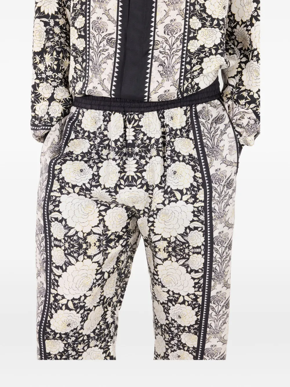 Roberto Cavalli Broek met bloemenprint Wit