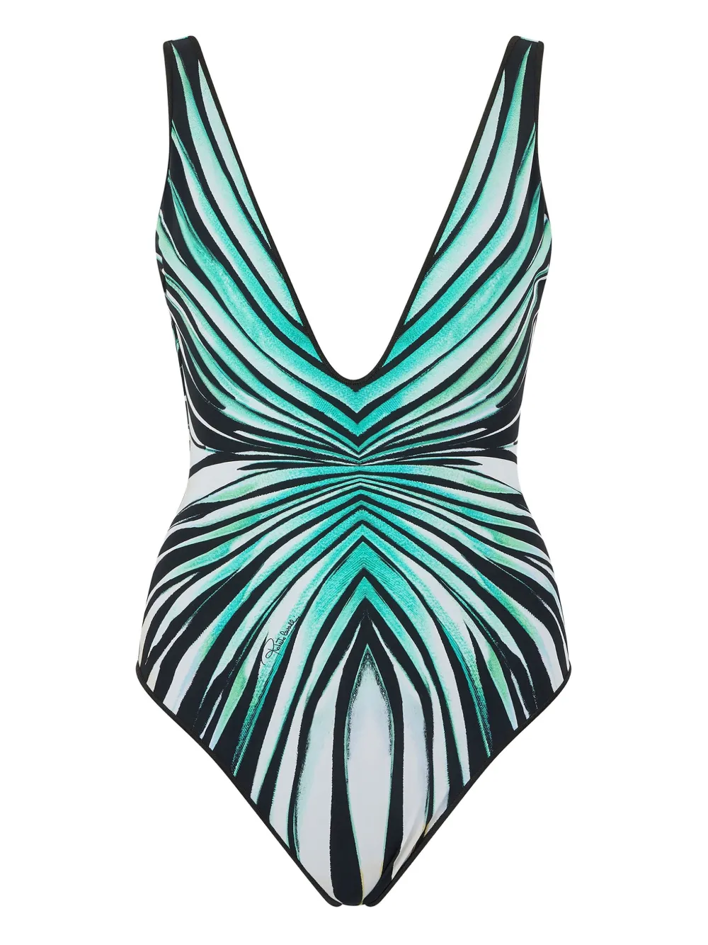 Roberto Cavalli Badpak met watervalhals Blauw