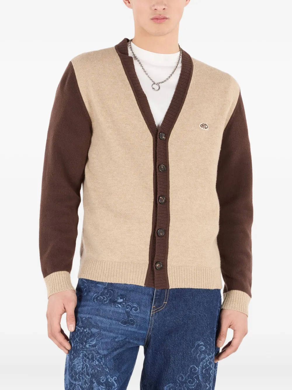 Roberto Cavalli Tweekleurig vest Beige
