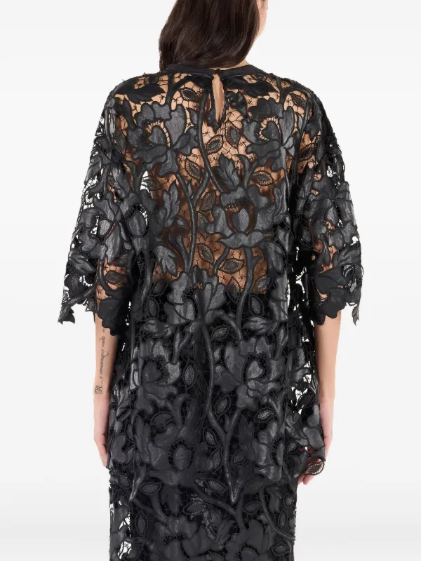 Roberto Cavalli floral-lace Top | Black | FARFETCH