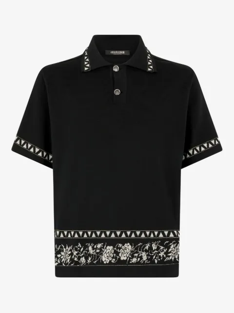 Roberto Cavalli jacquard-motif polo shirt