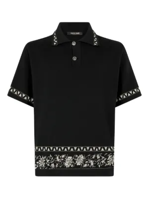 amiri ポロシャツ Amiri Black Oversize Cotton Polo Shirt (AMIRI/ポロシャツ) BLACK