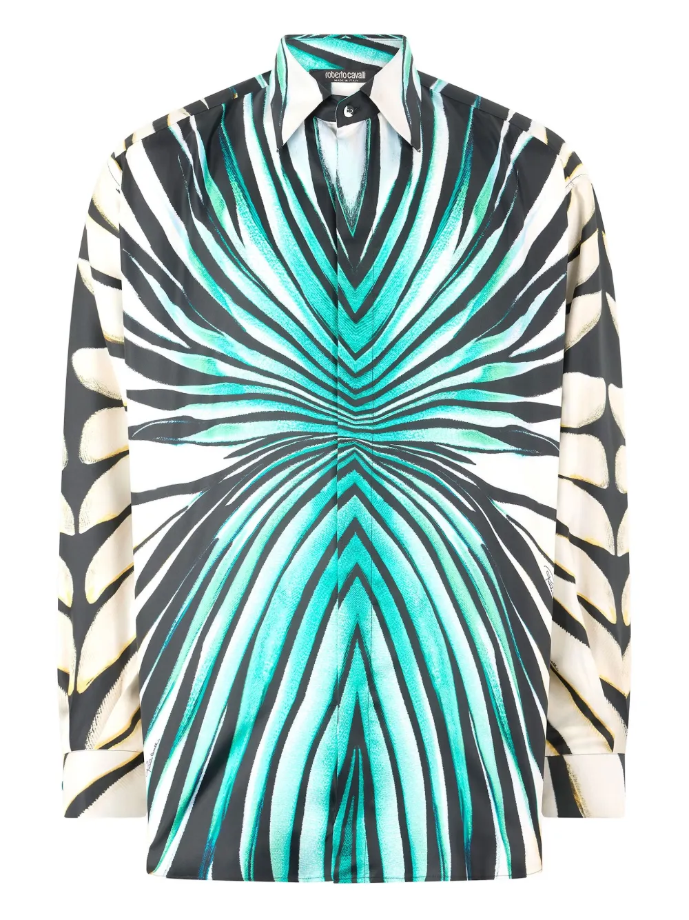 Roberto Cavalli Overhemd met print Zwart