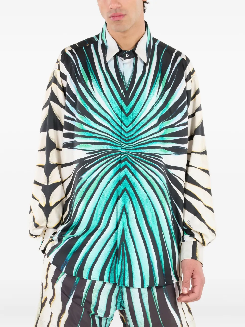 Roberto Cavalli Overhemd met print Zwart
