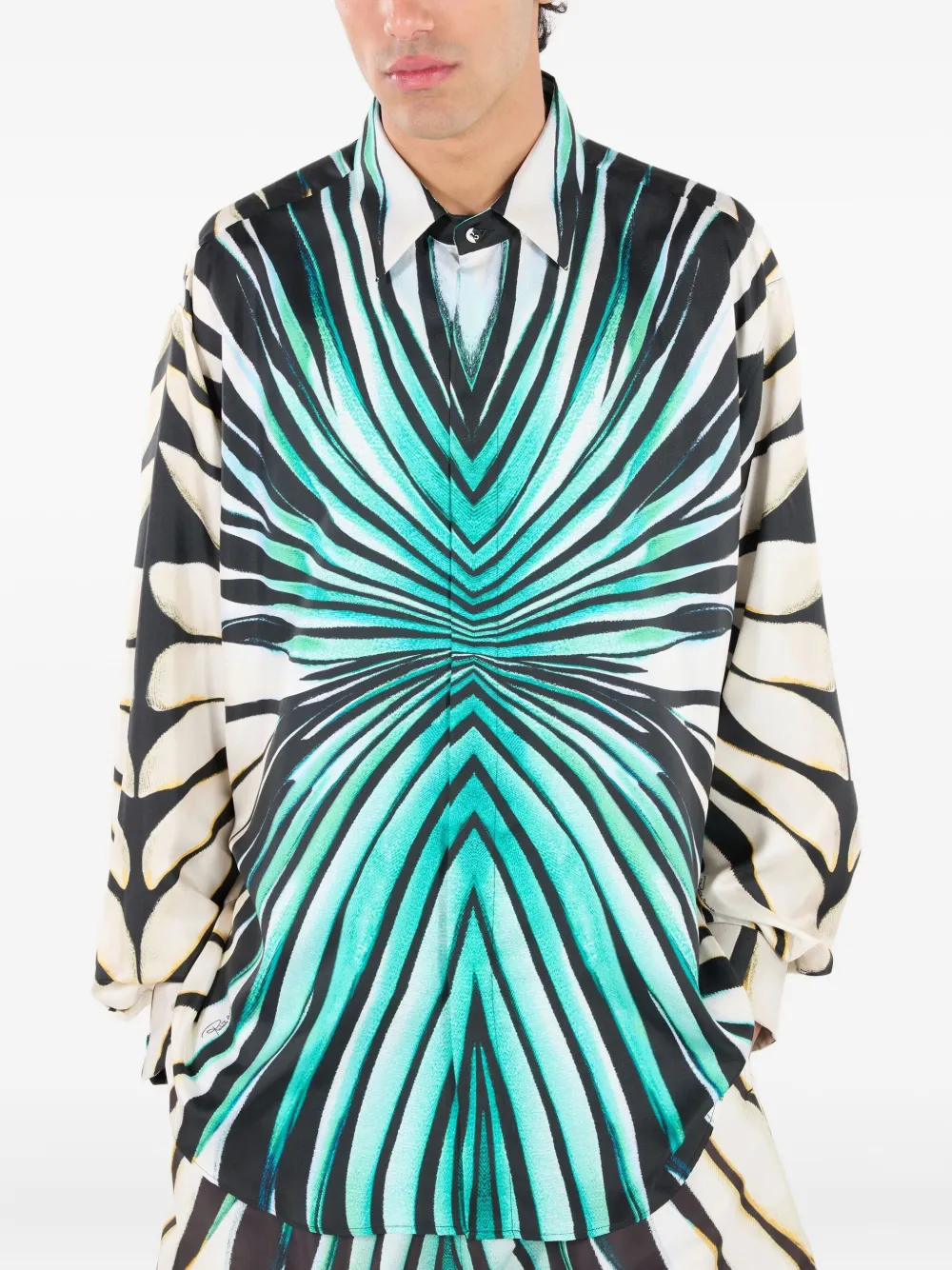 Roberto Cavalli Overhemd met print Zwart
