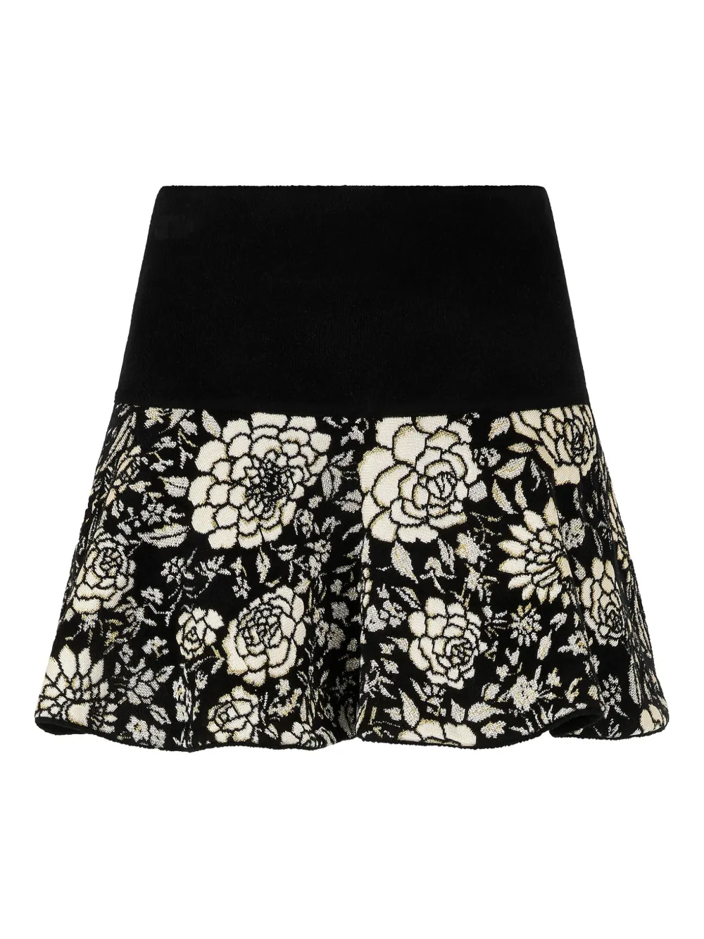 Roberto Cavalli Mini-rok met bloemen-jacquard Zwart