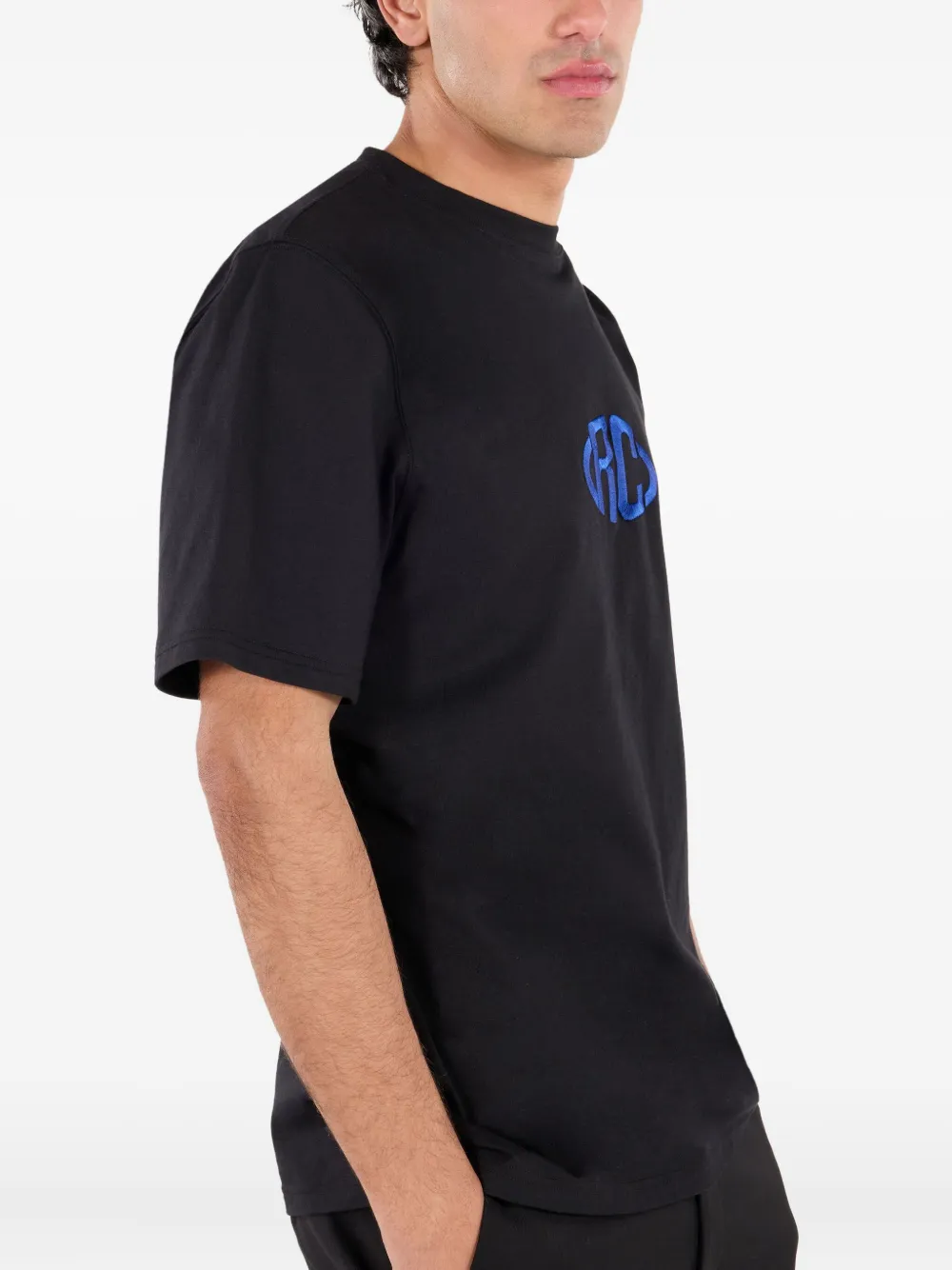 Roberto Cavalli T-shirt met geborduurd logo Zwart