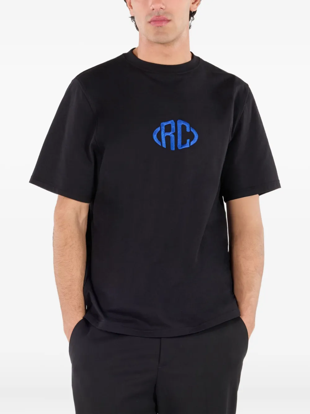 Roberto Cavalli T-shirt met geborduurd logo Zwart