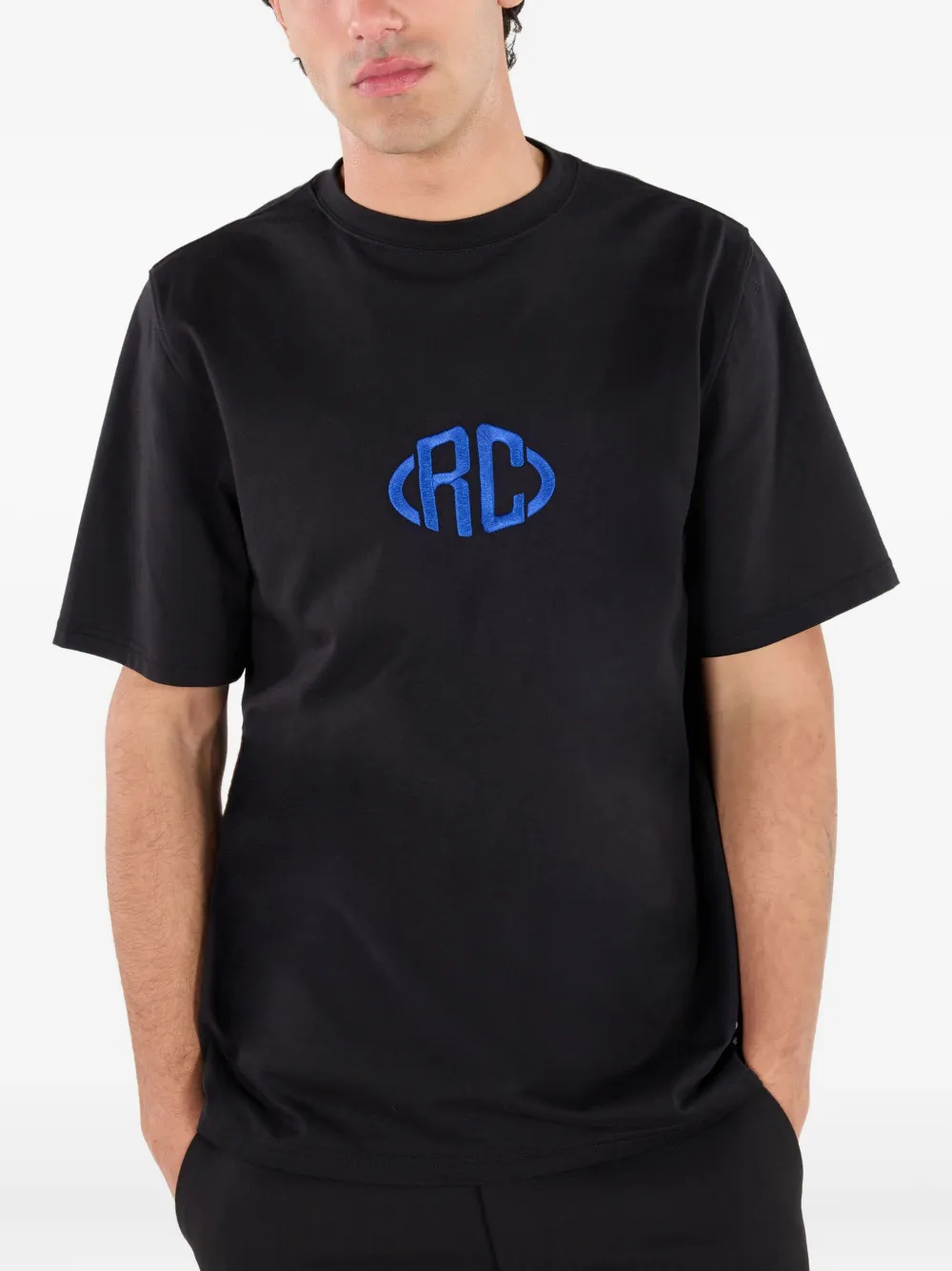 Roberto Cavalli T-shirt met geborduurd logo Zwart