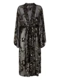 Roberto Cavalli floral-embroidered robe - Black