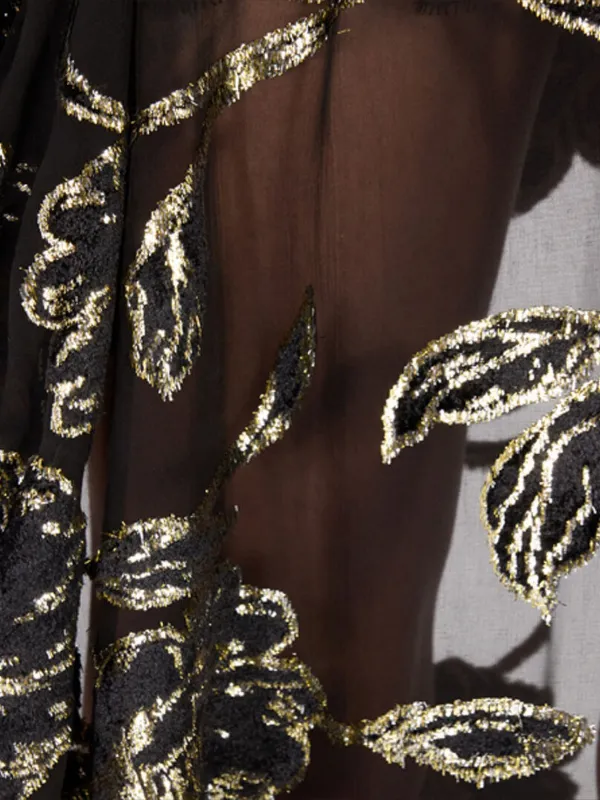Roberto Cavalli floral-embroidered Robe | Black | FARFETCH