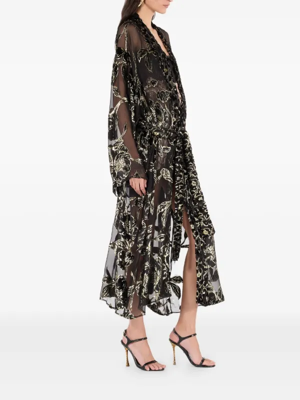 Roberto Cavalli フローラル ローブ | ブラック | FARFETCH JP