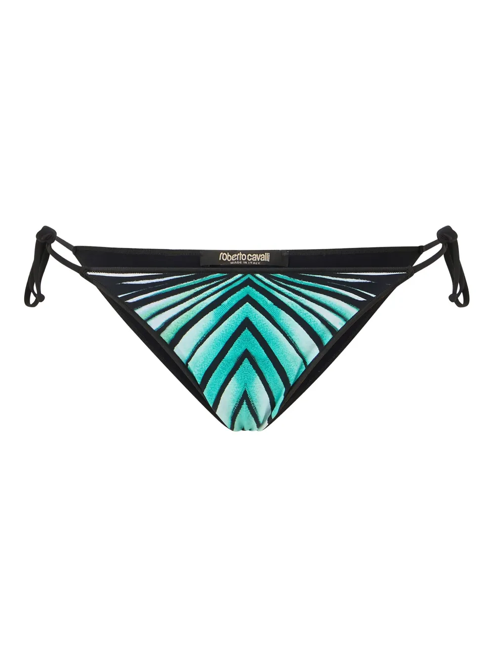 Roberto Cavalli Triangular Ray Of Sea Print Bikini Bottom In Blue