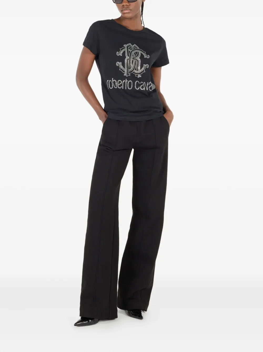 Roberto Cavalli Broek met trekkoord Zwart
