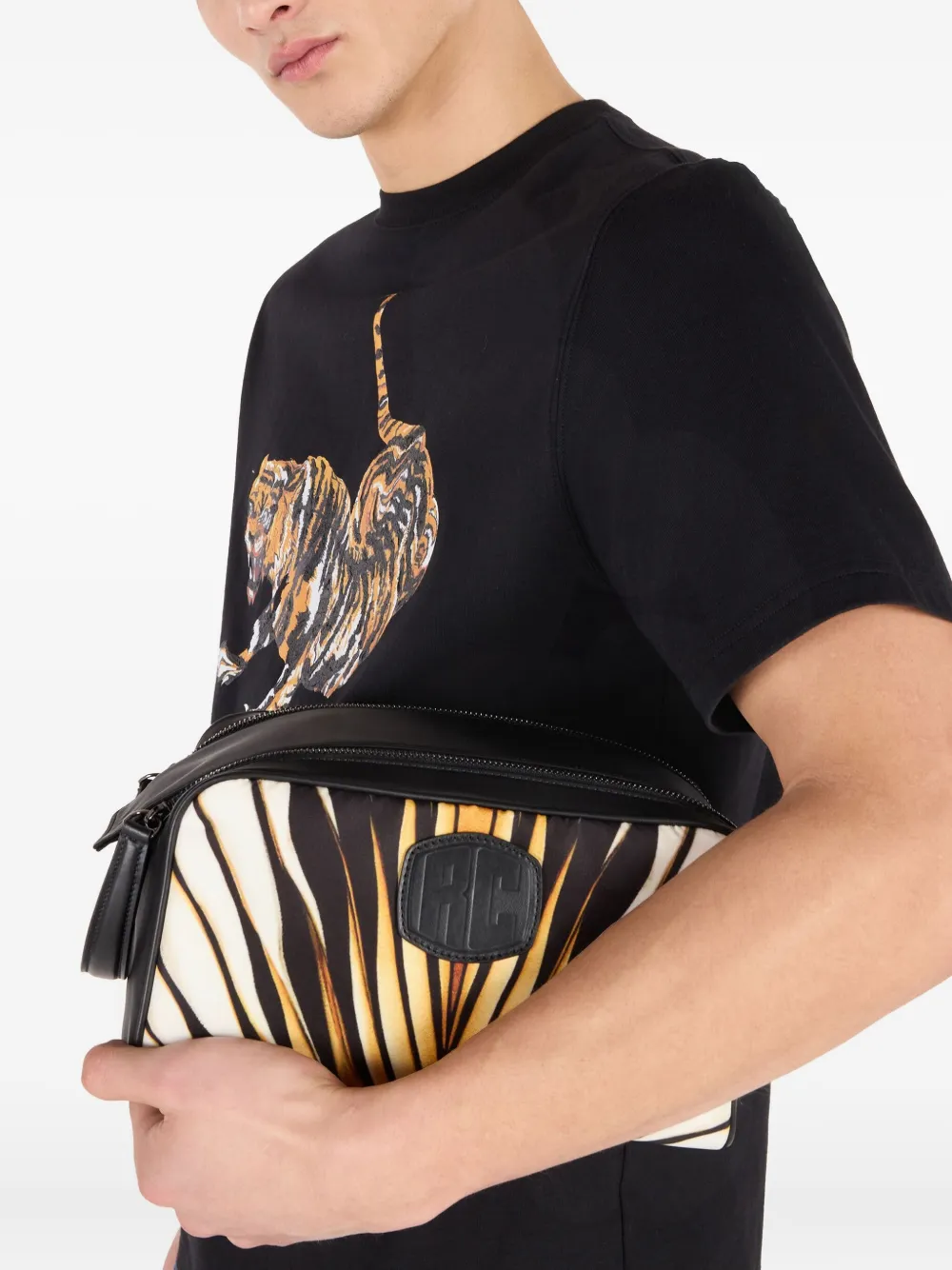 Roberto Cavalli Ray Of Gold Wash Bag In Gold