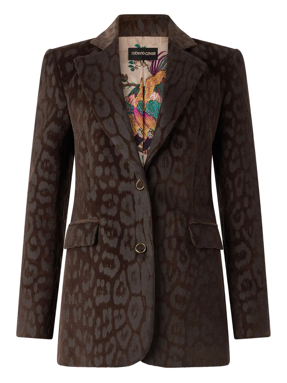 Roberto Cavalli Blazer met enkele rij knopen Bruin