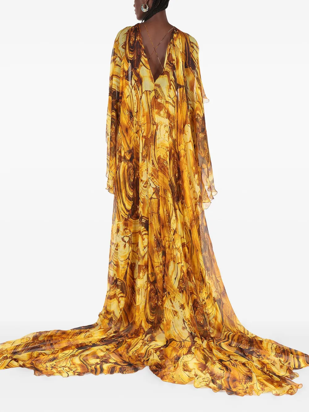 Roberto Cavalli Zijden maxi-jurk Geel