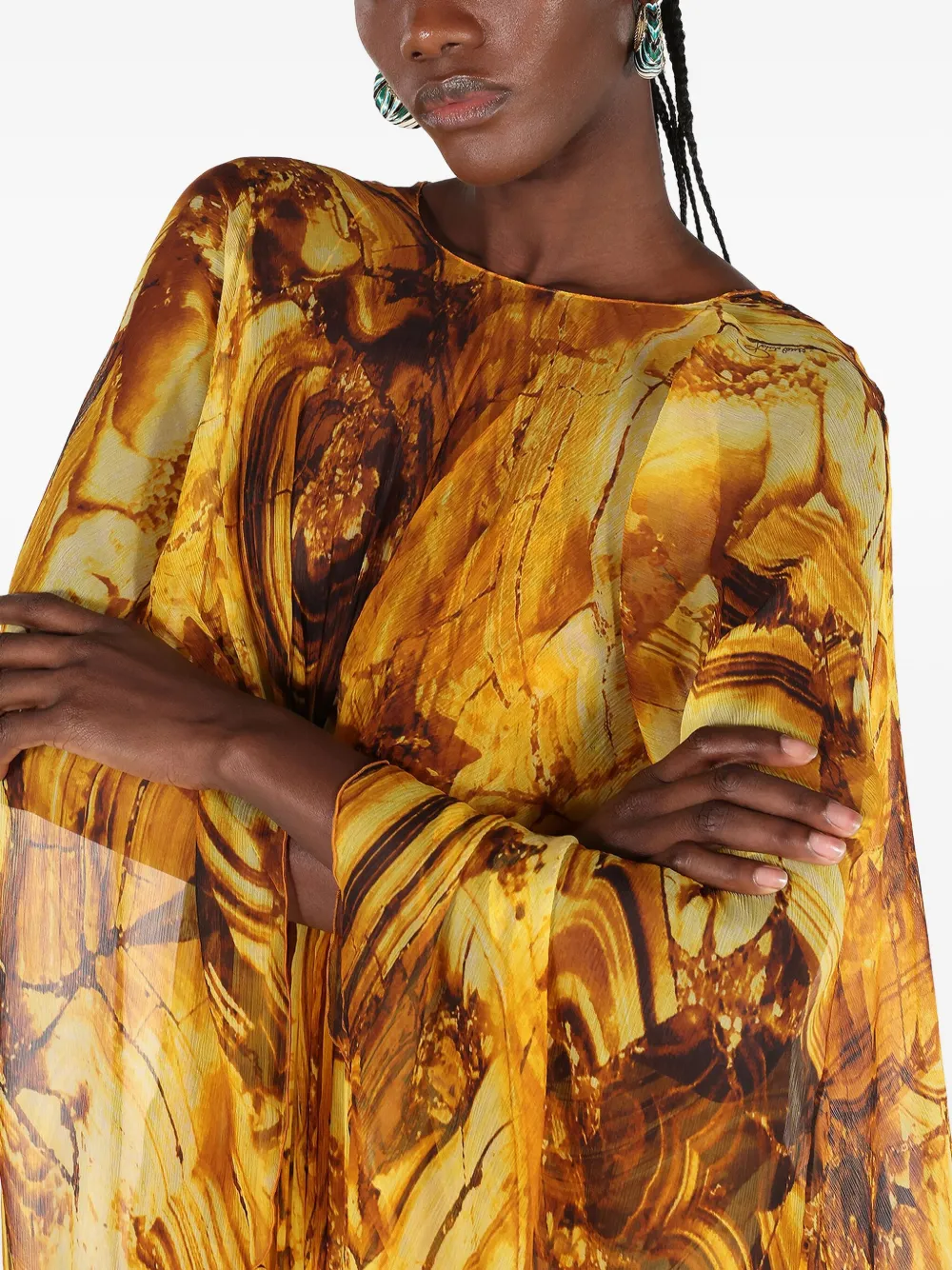 Roberto Cavalli Zijden maxi-jurk Geel