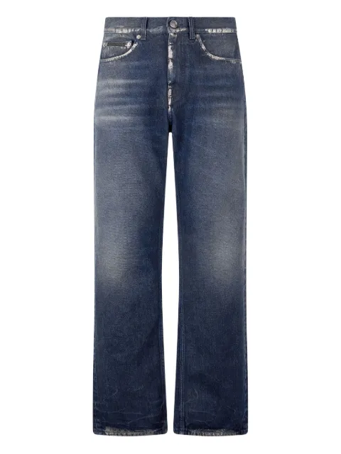Roberto Cavalli sandblasted-effect chain-detail jeans