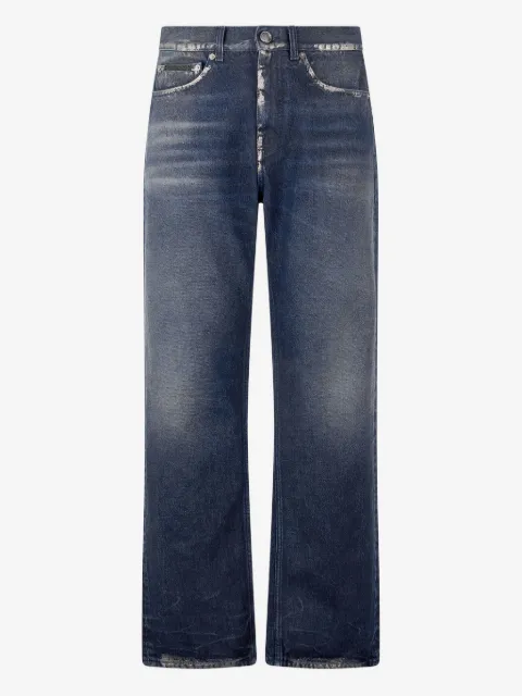 Roberto Cavalli sandblasted-effect chain-detail jeans