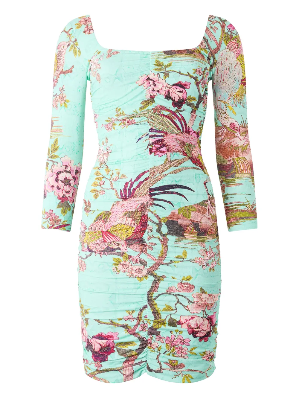 Roberto Cavalli Jurk met bloemenprint Blauw