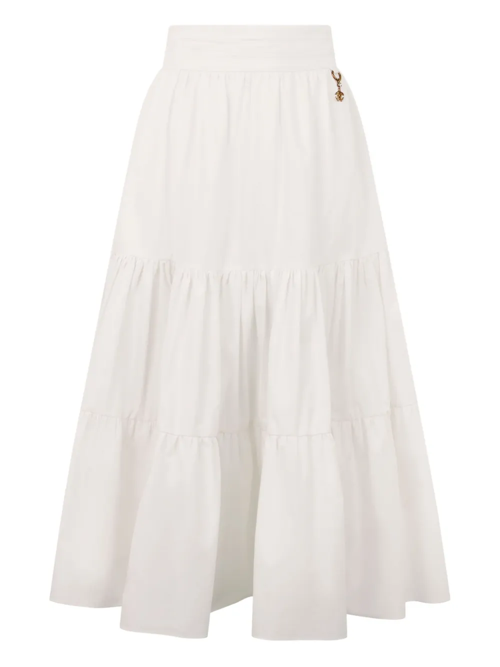 Roberto Cavalli monogram-charm tiered skirt | White | Image 1