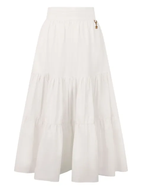 Roberto Cavalli monogram-charm tiered skirt