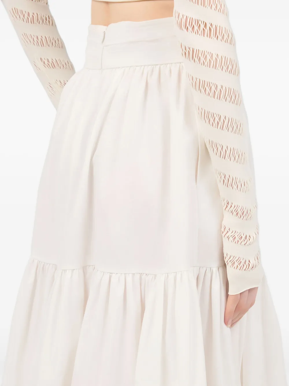 monogram-charm tiered skirt