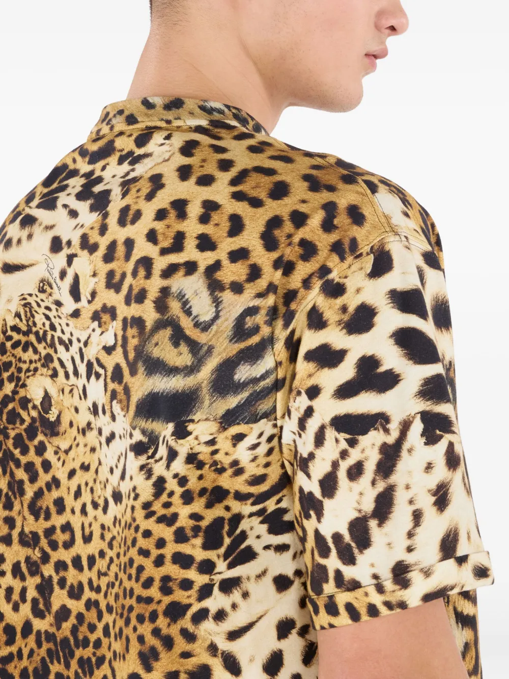 Roberto Cavalli animal-print cotton T-shirt Geel