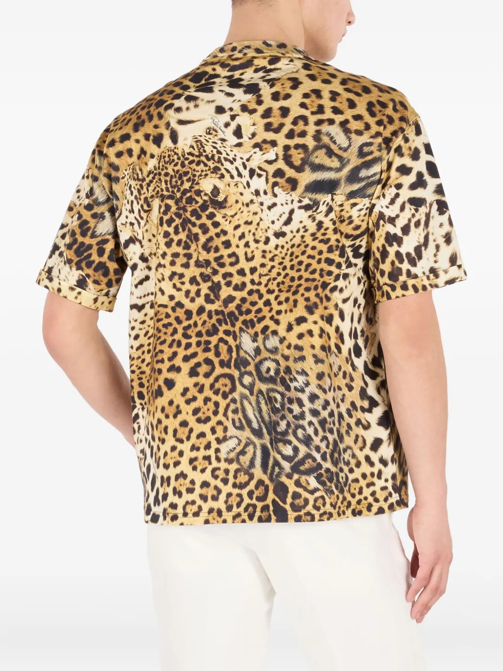 Roberto Cavalli animal-print cotton T-shirt Geel