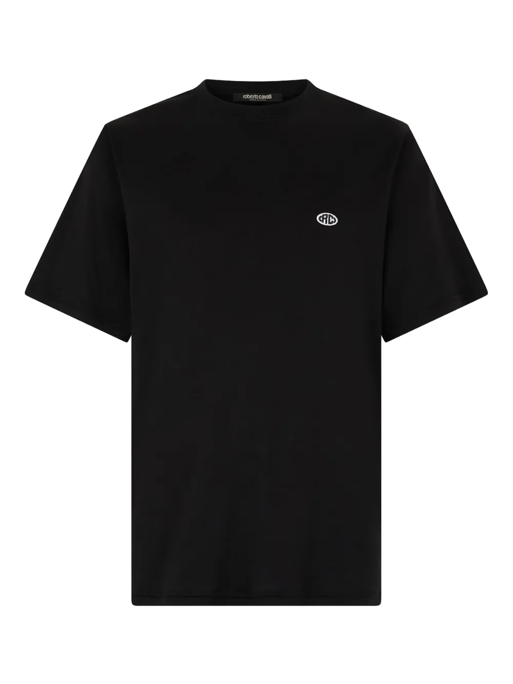 Roberto Cavalli T-shirt met logopatch Zwart