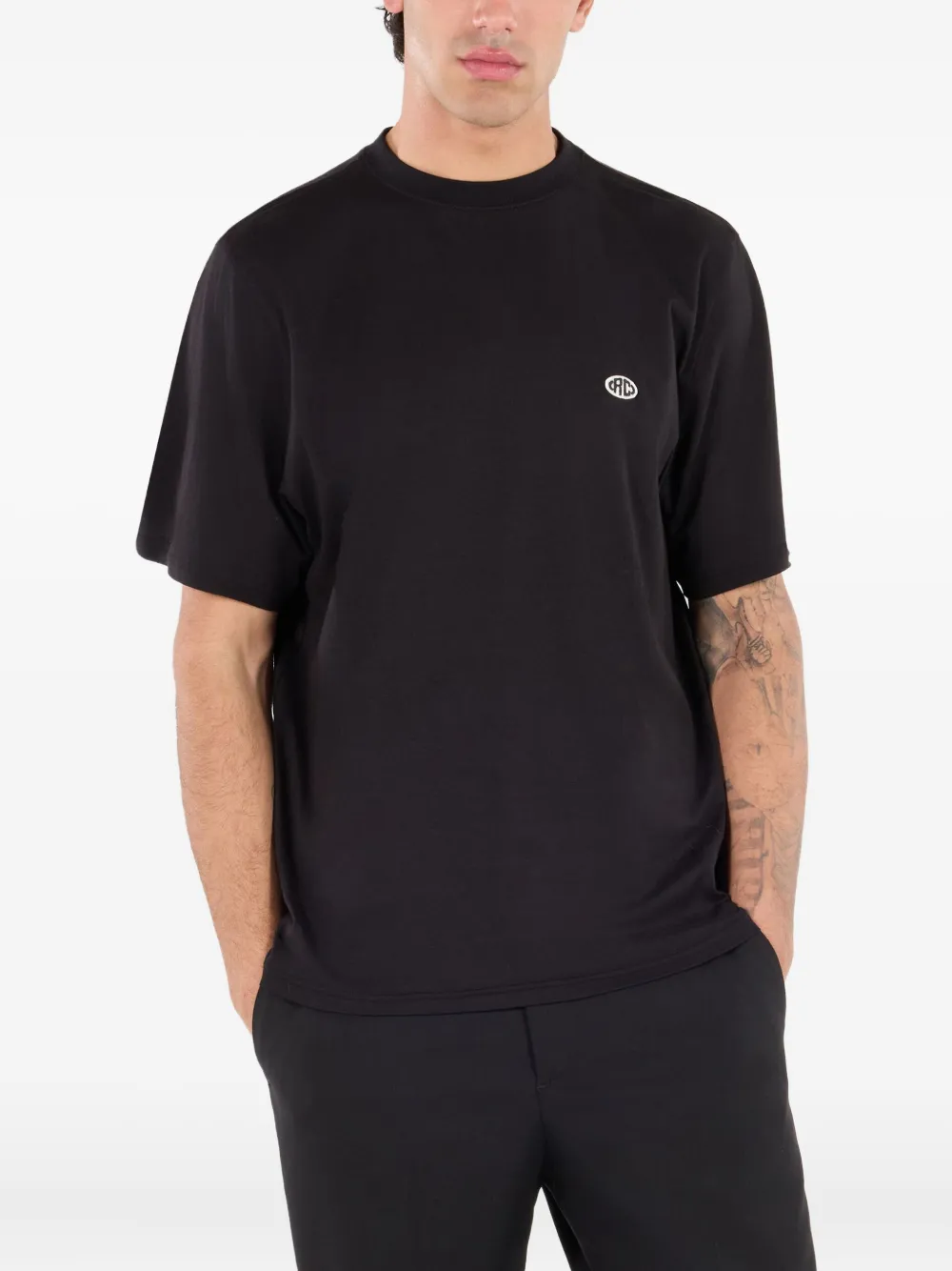 Roberto Cavalli T-shirt met logopatch Zwart