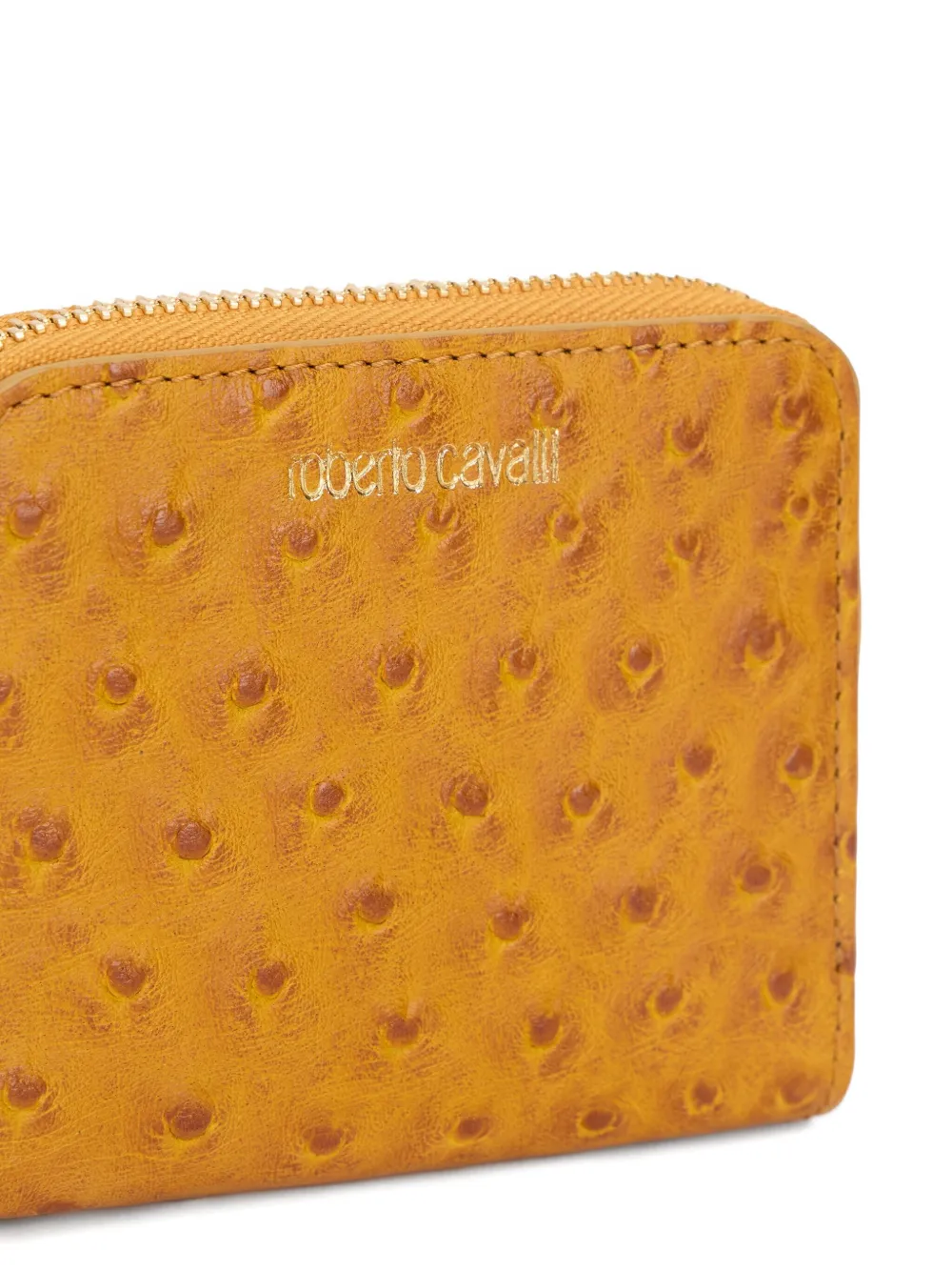 Roberto Cavalli ostrich-effect zip-around wallet Geel