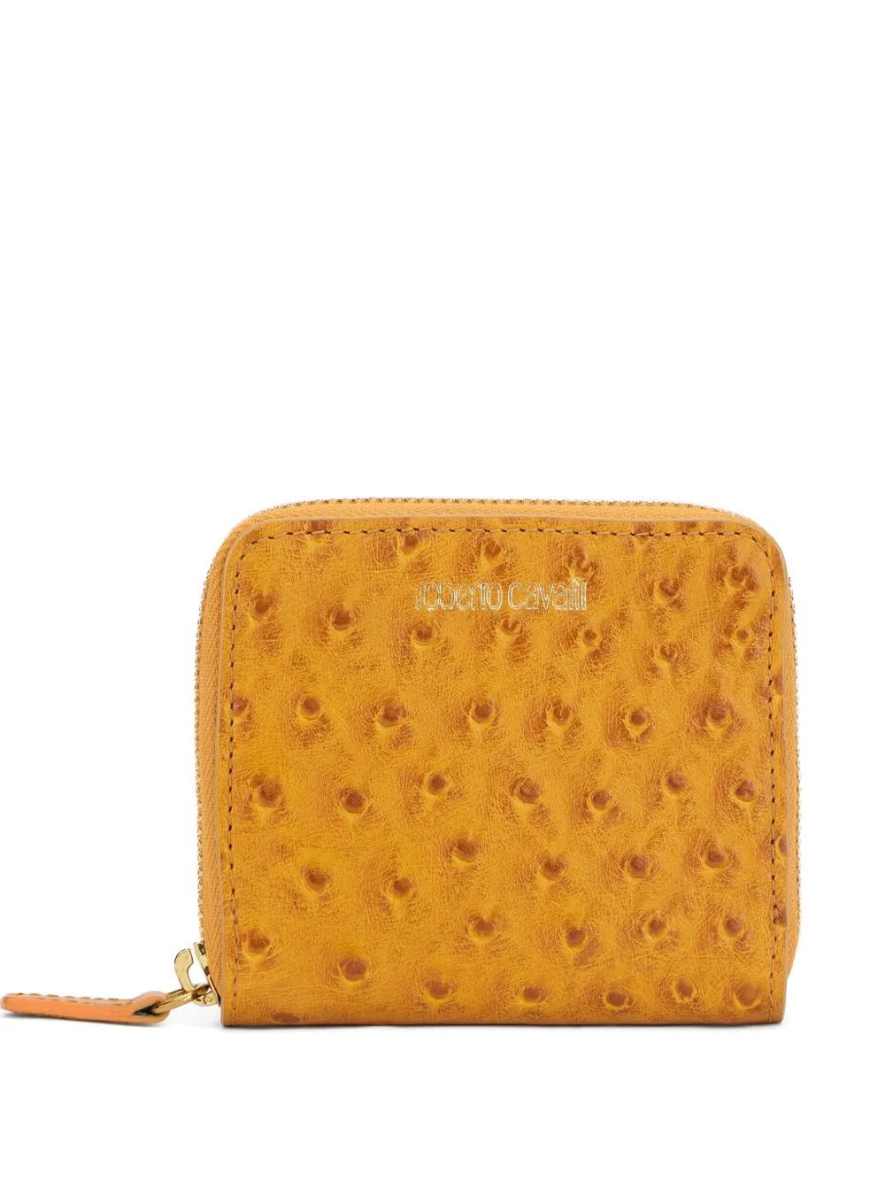 Roberto Cavalli ostrich-effect zip-around wallet Geel