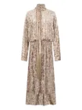 Roberto Cavalli animal-print tassel maxi day dress - Pink