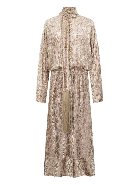 Roberto Cavalli animal-print tassel maxi day dress