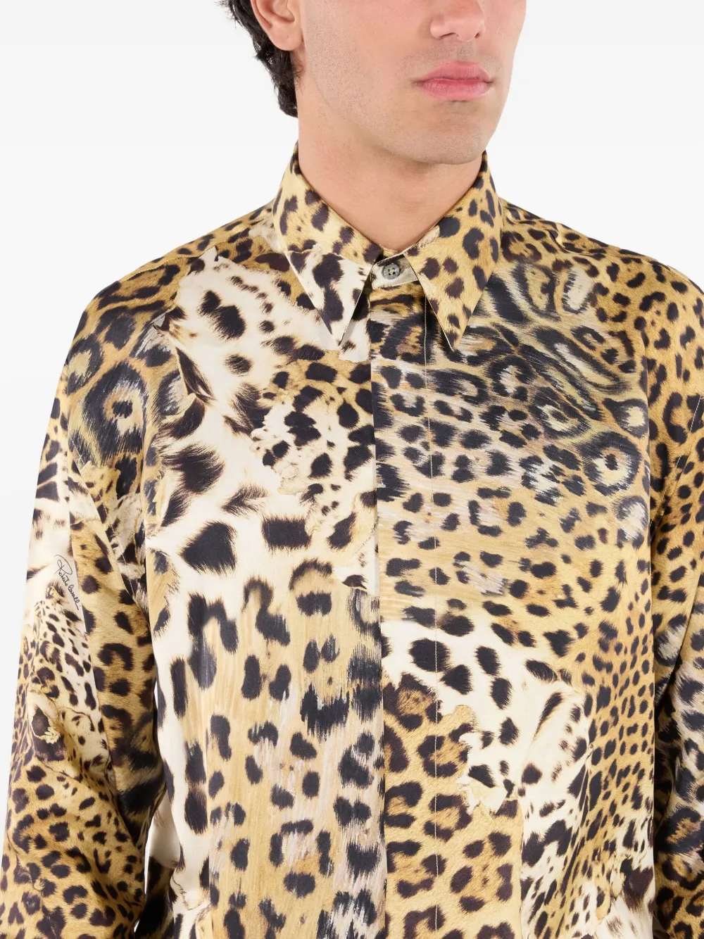Roberto Cavalli Overhemd met luipaardprint Geel