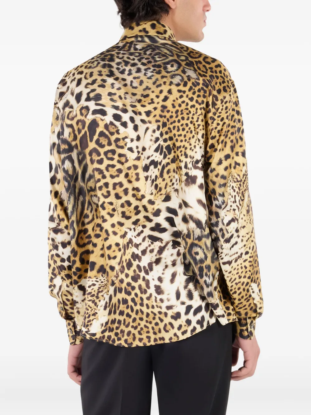 Roberto Cavalli Overhemd met luipaardprint Geel