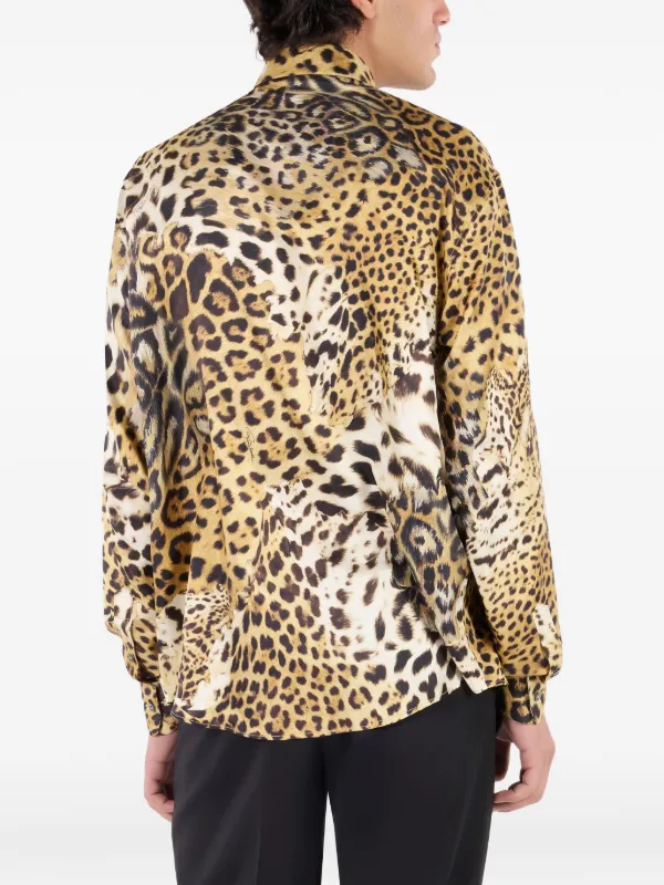 Roberto Cavalli leopard-print Shirt | Yellow | FARFETCH