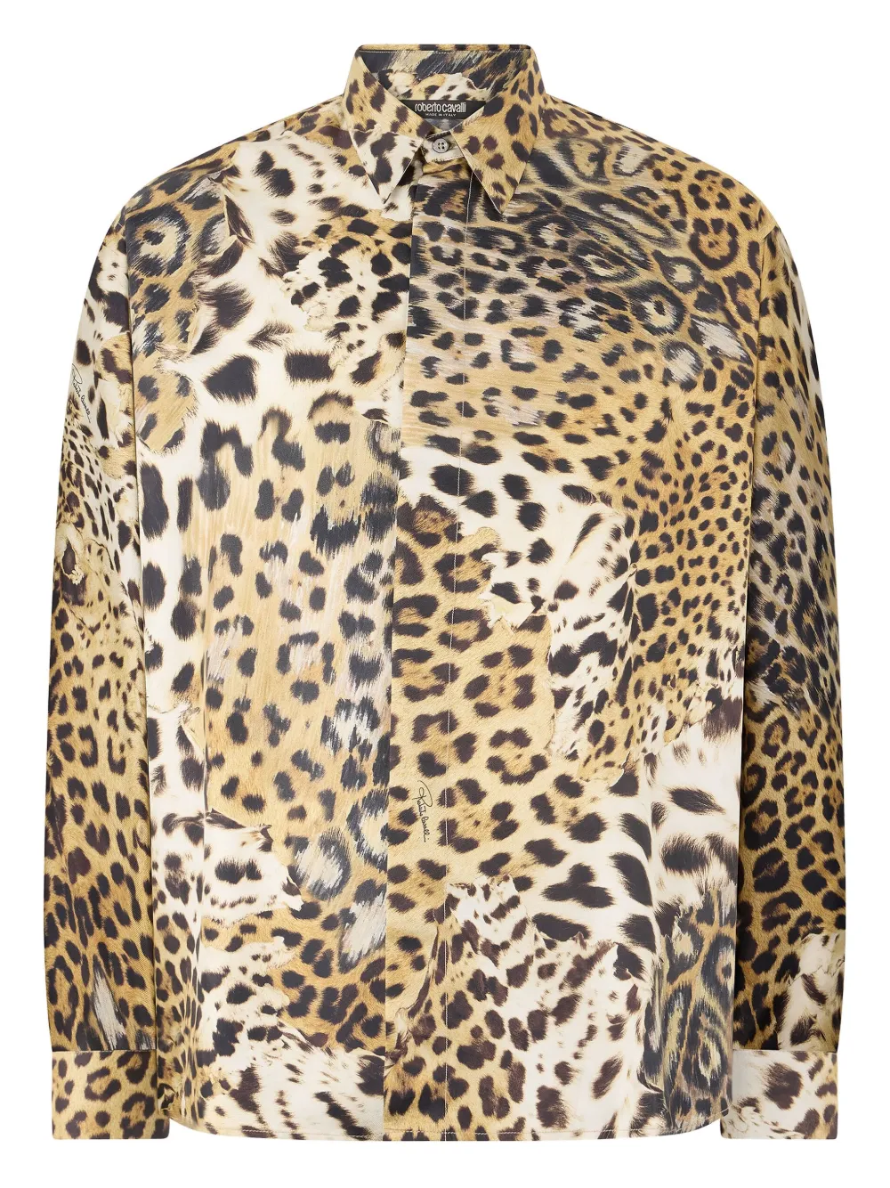 Roberto Cavalli Overhemd met luipaardprint Geel