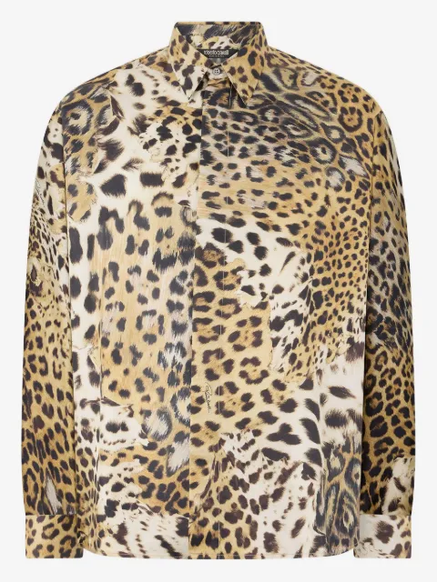 Roberto Cavalli camisa con estampado de leopardo
