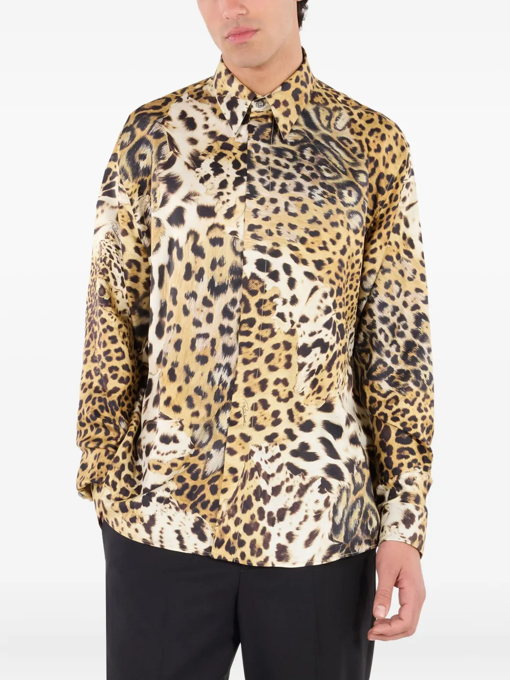 Roberto Cavalli Overhemd met luipaardprint Geel