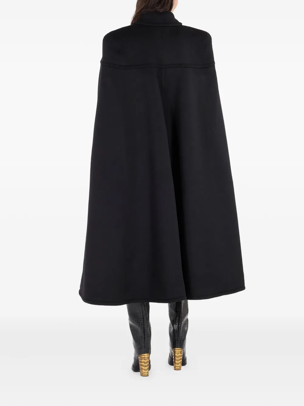 Roberto Cavalli zip-front shoulder-padded cape Zwart