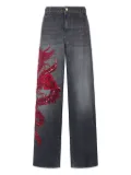 Roberto Cavalli dragon-sequin jeans - Black