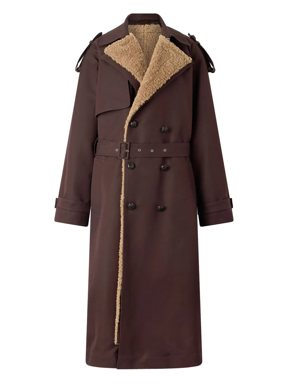 Roberto Cavalli Lammy trenchcoat met dubbele rij knopen Bruin