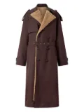 Roberto Cavalli double-breasted shearling-lined trench coat - Brown