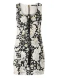 Roberto Cavalli floral lace-up mini dress - White