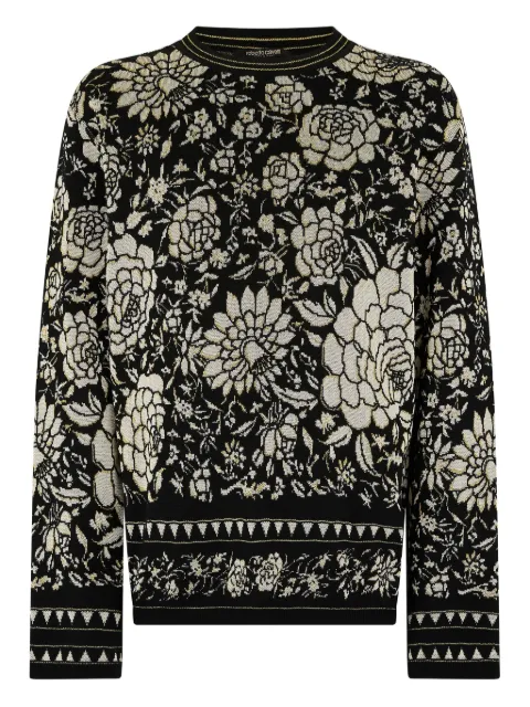 Roberto Cavalli floral-pattern wool sweater