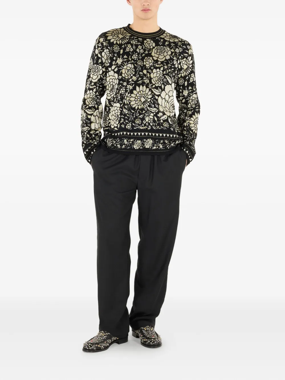 Roberto Cavalli floral-pattern wool sweater | Knitted Sweaters | Image 2