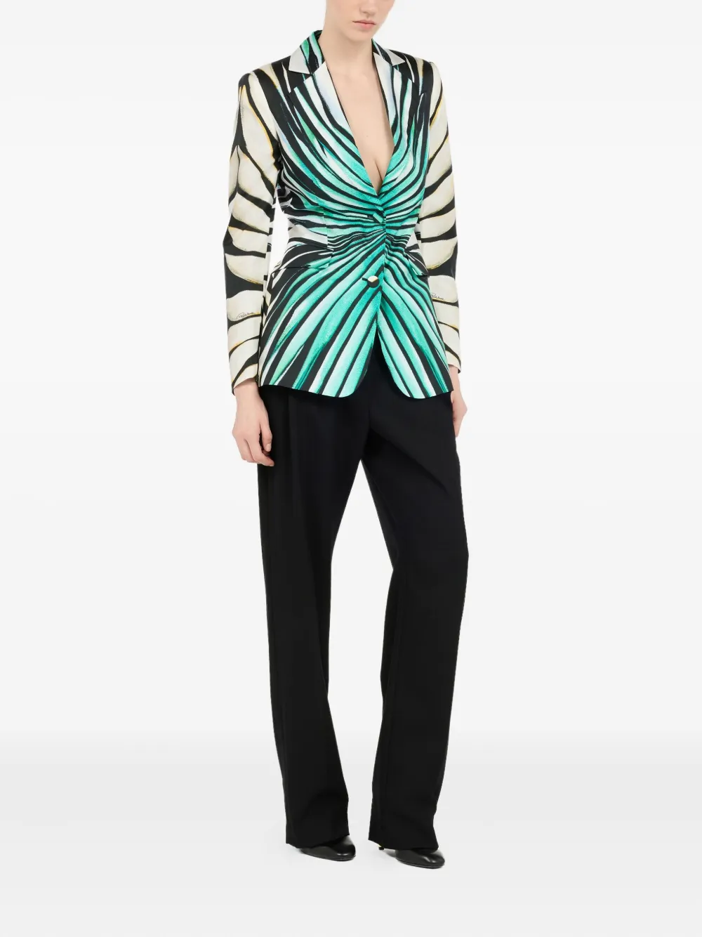 Roberto Cavalli Blazer met print Blauw